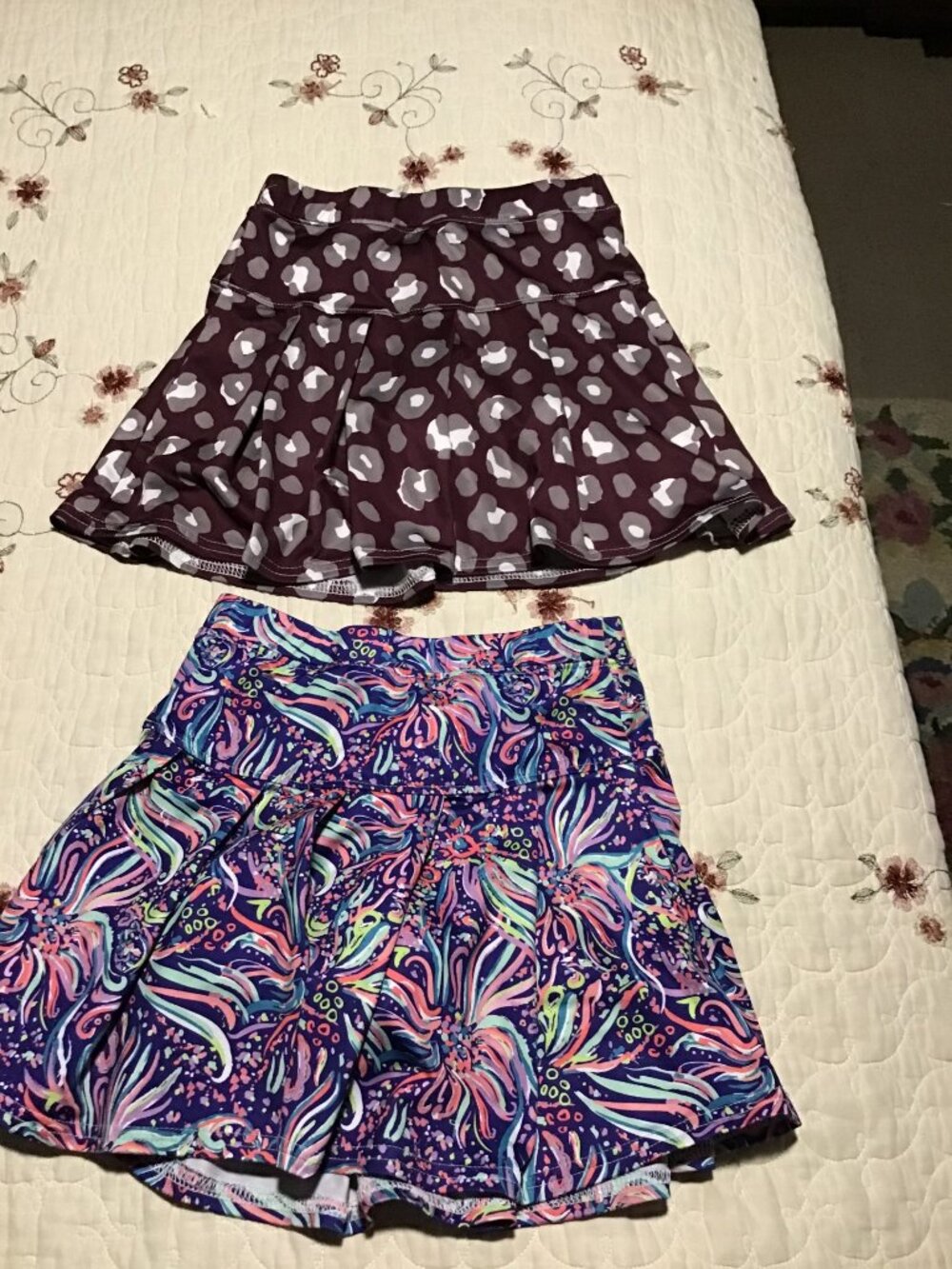 Lot of 2 Azarhia Colorful Pleated Shorts/Tennis Skirts--Size 12 (10)--Nice Shape